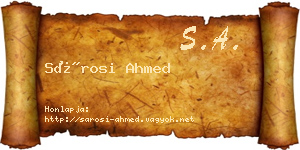 Sárosi Ahmed névjegykártya